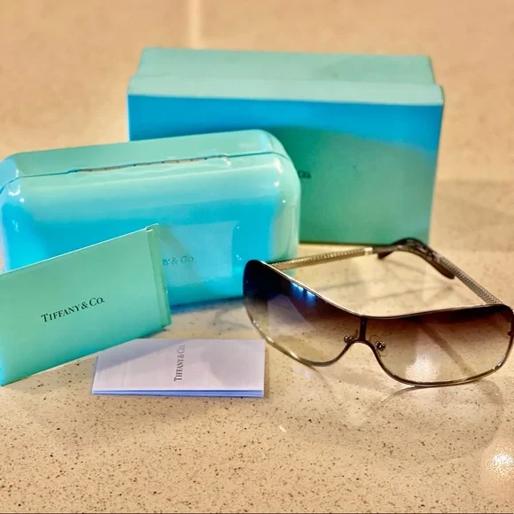Barely worn TIFFANY sunglasses Tiffany co women sunglasses barely used with case... | Depop main image 2